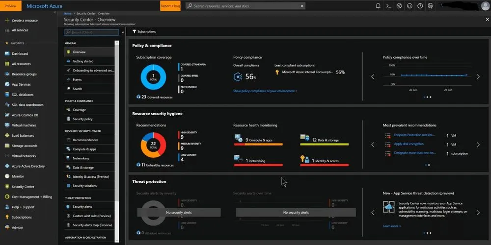Azure Security Center Demo Highlighting Modern Security