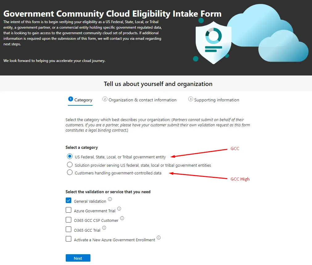 GCCH Validation Page Category