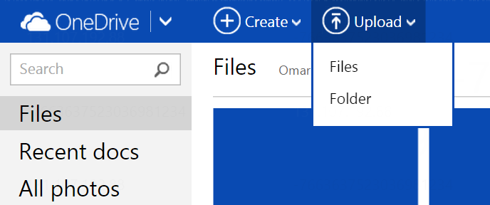 Folder uploads via OneDrive.com